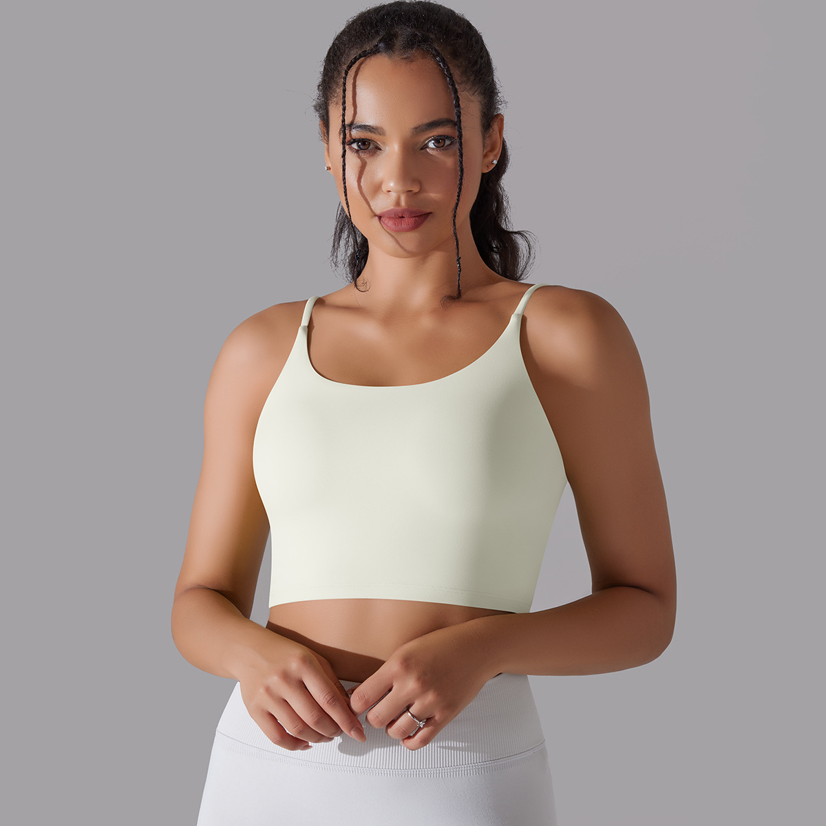 Simple Style Solid Color Nylon Cotton Blend U Neck Active Tops Vest display picture 81