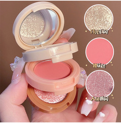 Xiaohongshu miss lara high-gloss blush in one pan, fine powder, not easy to fly powder, one pan can be used for multiple purposes