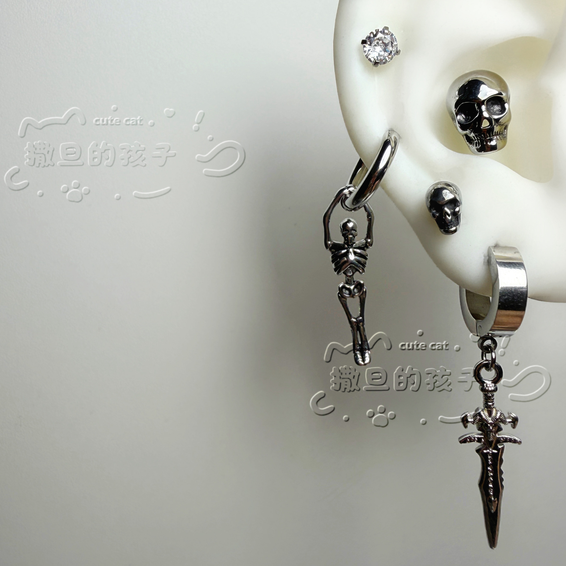 Pointed titanium steel lip stud product view