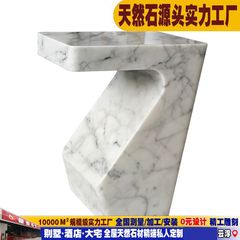 云浮天然大理石洞石台面设计师款石材茶边几小户型客厅餐桌子厂家