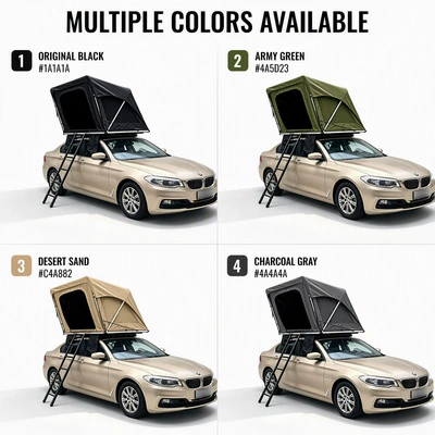 Soft-top car roof tent, lightweight, quick-open, easy to install, universal for cars and off-road vehicles, direct from the manufacturer