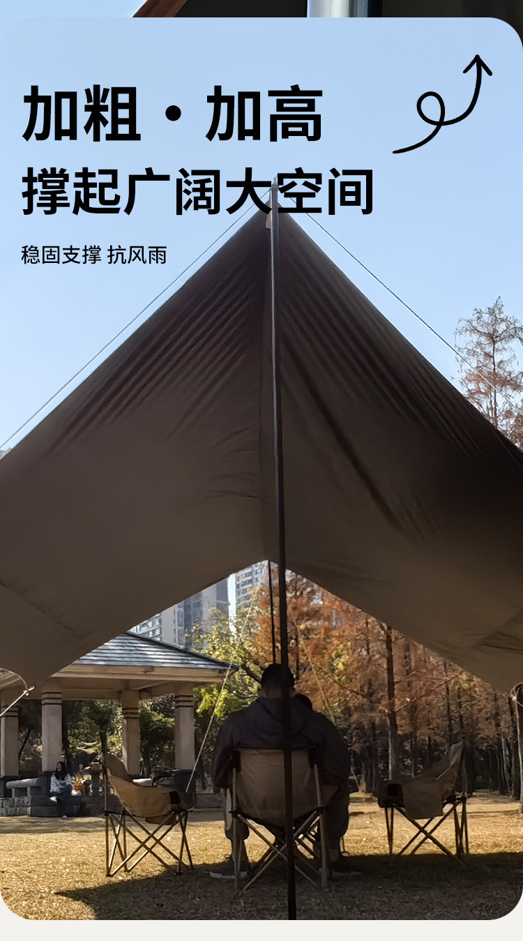 Thickened black vinyl canopy tent, portable outdoor camping picnic quick-open rainproof and sunproof sunshade canopy, no assembly required