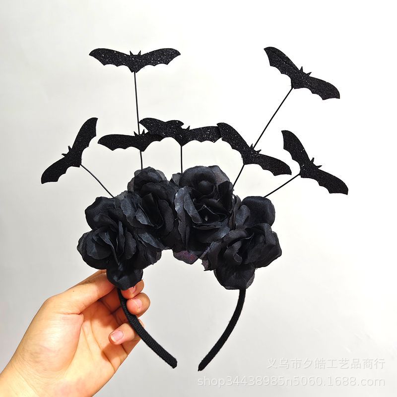 Cross-Border Halloween Devil Headband Ghost Festival Creative Dance Dress Headwear Holiday Flowers Bat Headband Daily Necessities