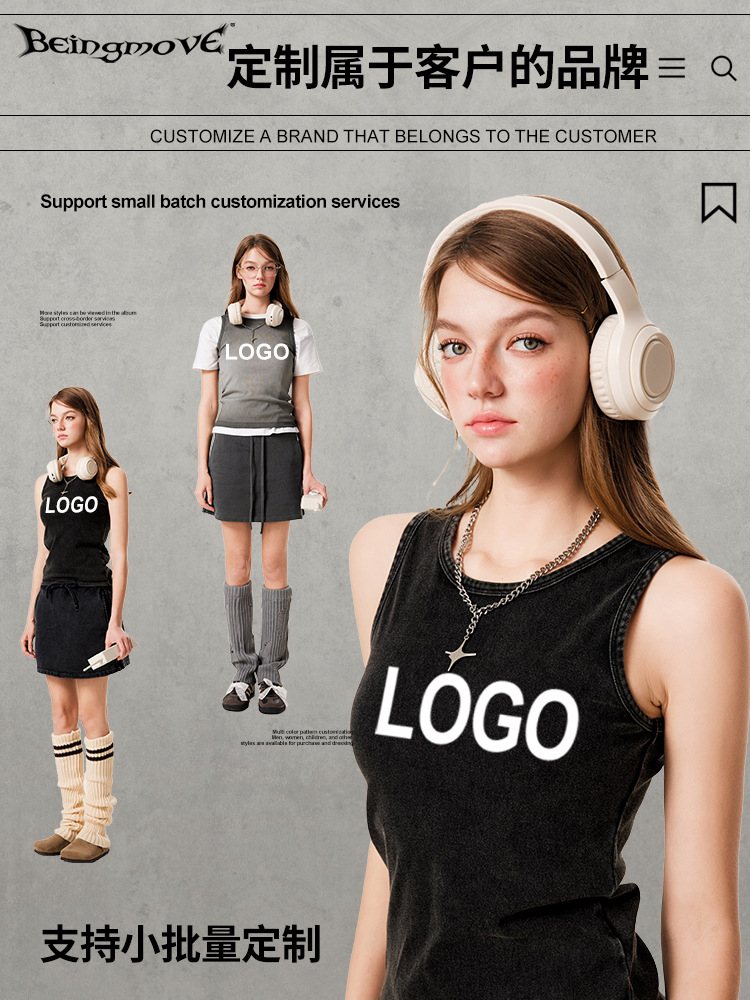 Camiseta sin mangas estilo vintage lavado, de moda retro europea y americana para mujer, colección verano 2026