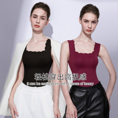 10A抗菌加绒秋冬保暖背心 带胸垫打底女士保暖背心女带胸罩一体