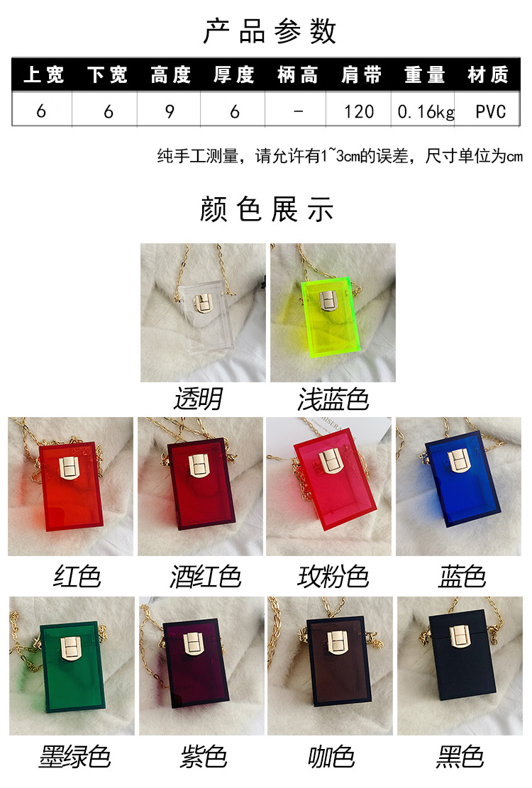 Fashion Acrylic Transparent Chain Shoulder Bag display picture 3