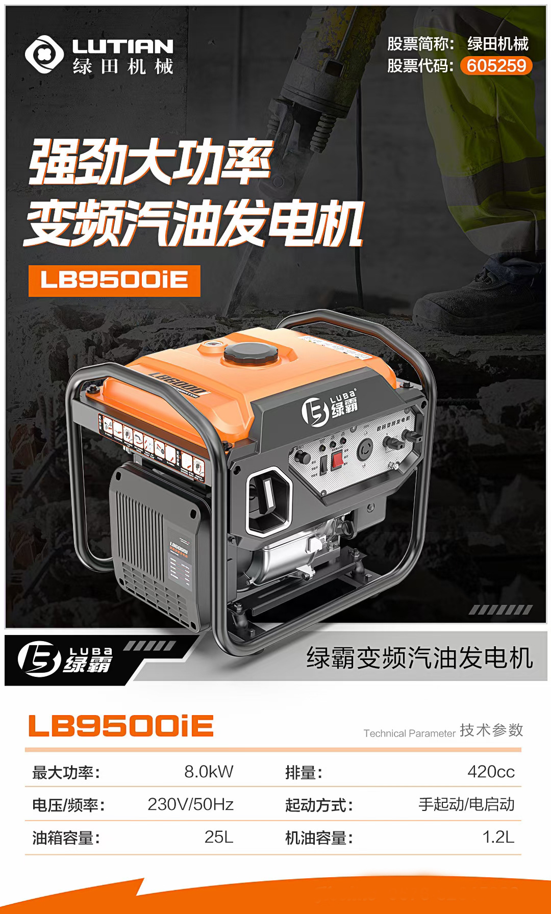 Greenfield Green Power Inverter Generator for Home Use, Portable High-Power European Standard Socket, Commercial Lightweight Outdoor Power Supply