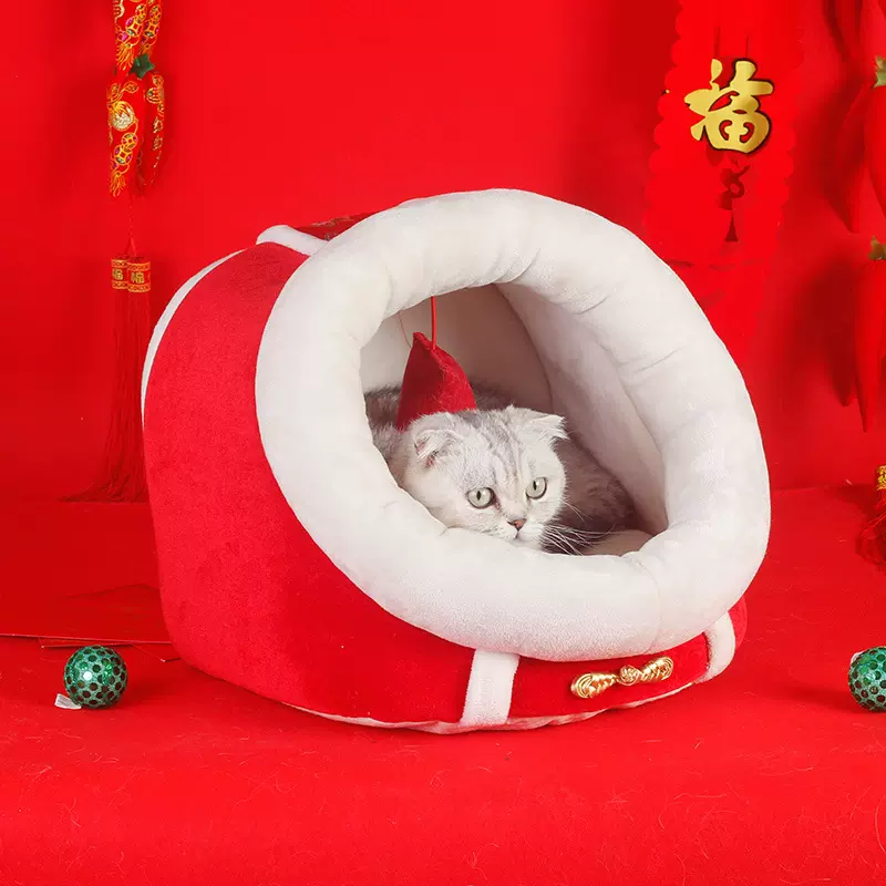 吉仔仔猫窝四季通用猫咪新款气质猫窝半封闭式猫屋冬季保暖狗窝床