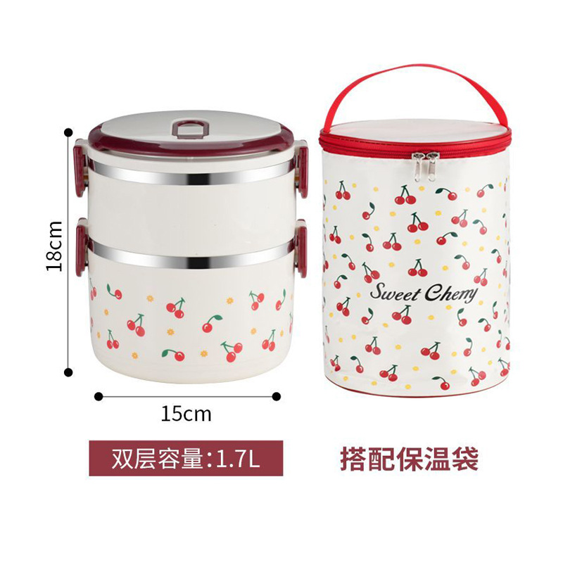 Nuevo producto de cereza aislamiento de acero inoxidable alumno de oficina portable caja de comedor puede calentar microondas caja de almuerzo
