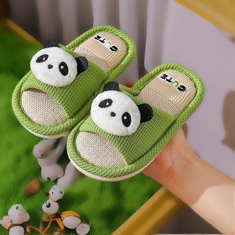 2022 nuevas zapatillas de pareja de lino Four Seasons universal para el hogar dibujos animados para niños rábano conejo zapatillas de hombre y mujer antideslizantes