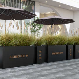 不锈钢铁艺花箱组合售楼部商业街广场花坛隔断围栏阳台花槽花池