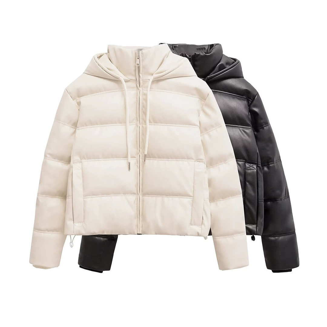 PB & ZA Женская одежда 2024 осень-зима новая мода дикая теплая толстая куртка с длинными рукавами хлопковая куртка 3046234