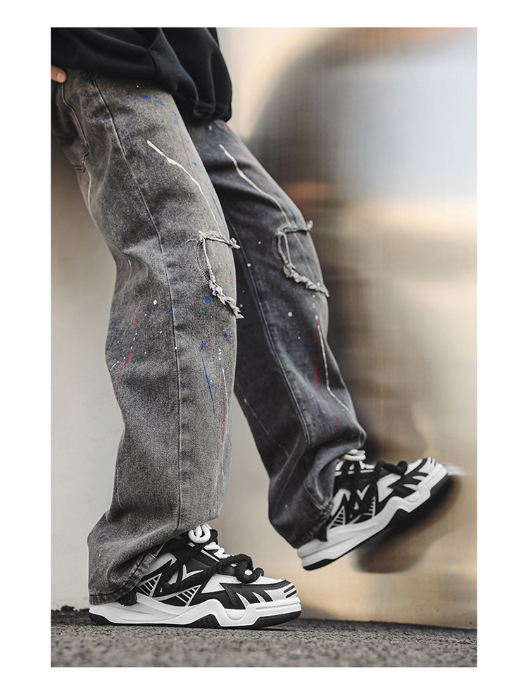 Novos sapatos esportivos masculinos de outono de 2024, sola grossa e antiderrapante, versão coreana, moda moderna, design de nicho, sapatos de pão_voghion.com