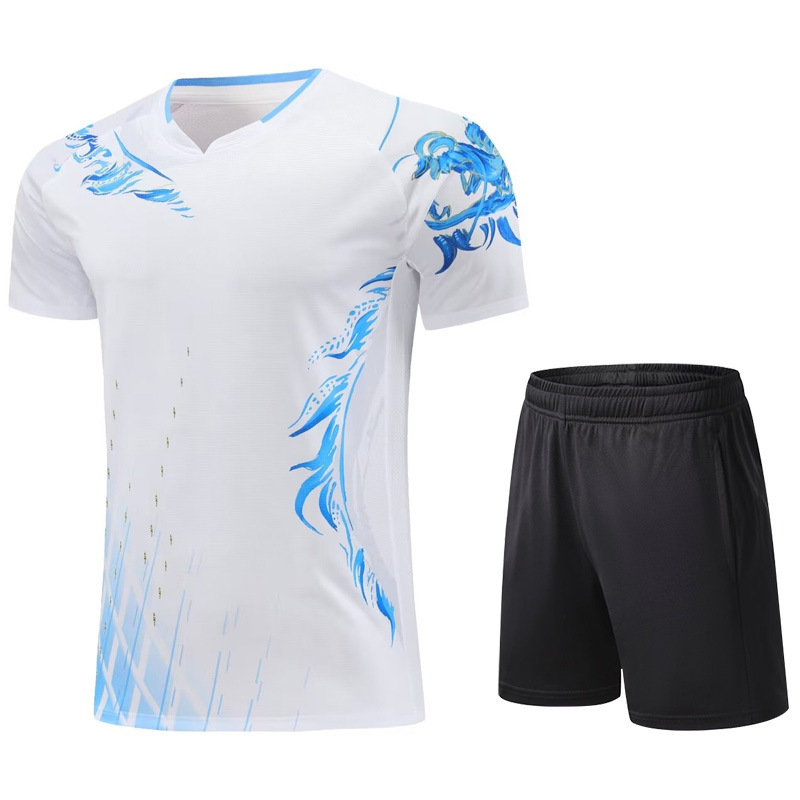 Badminton clothing sports suit T-shirt men's and women's quick-drying breathable table tennis jersey tennis match training suit group
