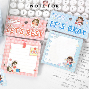 Note for 100 Note Pads, Learning Artist Series, Cute Expression Pack Memo Note Material Paper