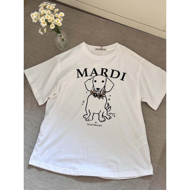 【カウンター品質】韓国マルディトレンドブランド半袖Tシャツリトルデイジードーマンプリントラウンドネックピュアコットンクロスボーダー|undefined