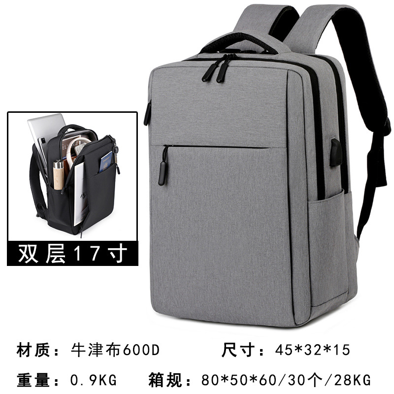 Mochila de nuevo estilo para hombre, bolso para ordenador de negocios de doble capa de gran capacidad, mochila de viaje al aire libre, mochila para mujer con impresión de logotipo
