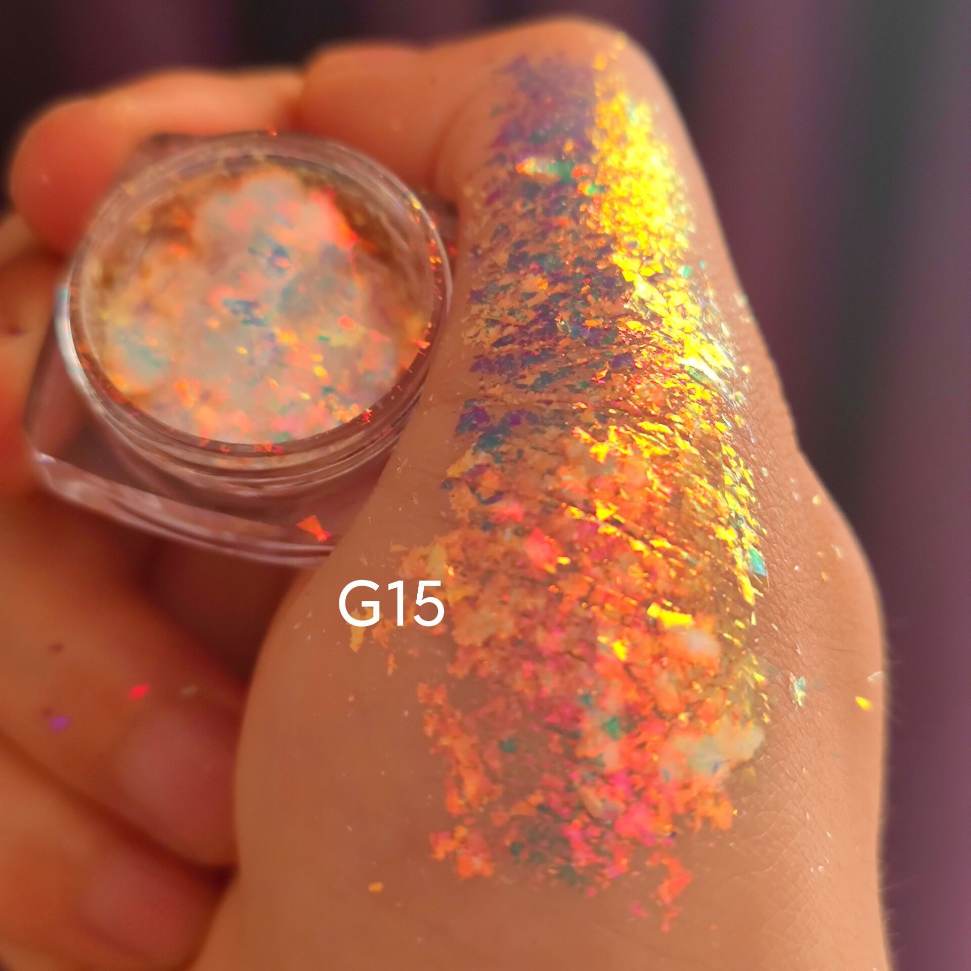 跨境热销幻彩钻石高光云锦变色龙偏光闪片梦幻极光粗片0.2g