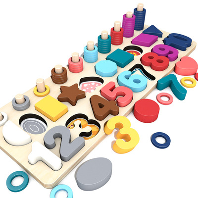 幼儿童数字拼图对数板积木 1-2岁宝宝开发动脑早教益智力玩具批发
