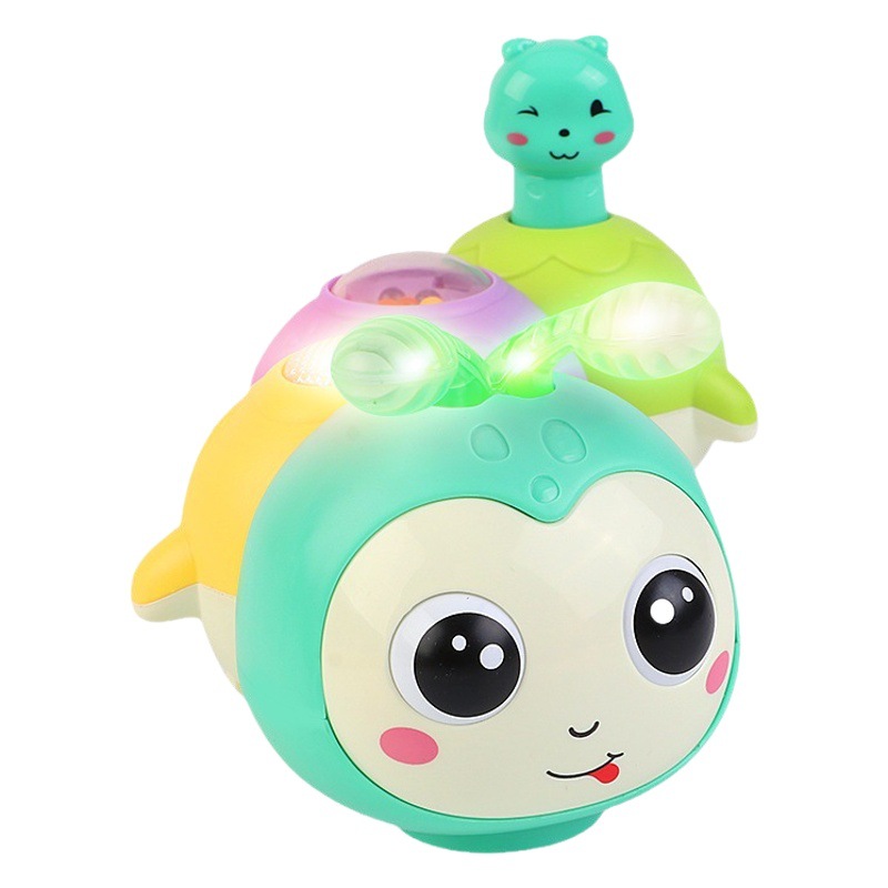 El mismo tipo de vibración eléctrica omnidireccional magnesio oscilante oruga música iluminación dibujos animados animales juguetes inteligentes para bebés