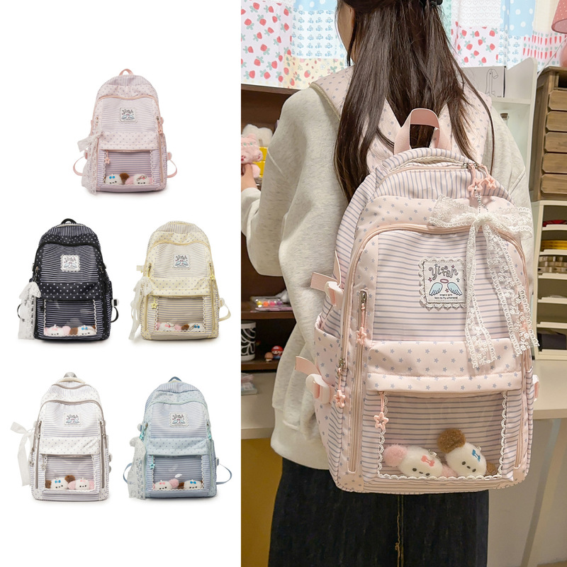 Korean Style New Transparent Backpack School Bag for Women, College Style, High Aesthetic Value, Ins Style, Fashionable, Large Capacity Student Backpack Korean Style New Transparent Backpack School Bag for Women, College Style, High Aesthetic Value, Ins Style, Fashionable, Large Capacity Student Backpack