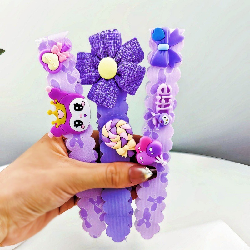 Niños nuevos Koolomi velcro para el cabello chicas coreanas en línea frange pegatinas de cabello rotas pegatinas de dibujos animados bandas de cabello toque