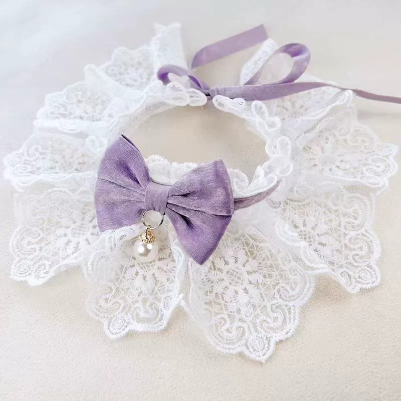 Cute scarf, small bell, choker, bow tie, eating bib, pet, kitten, cat
