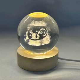 孕期宝宝四维彩超纪念意义礼物创意发光水晶小夜灯摆件