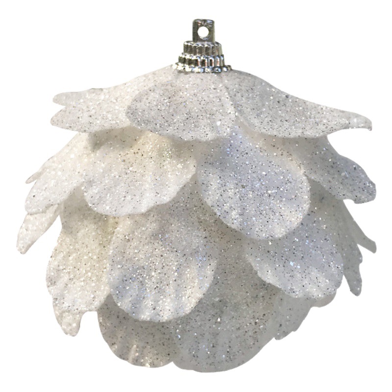 Nuevo pétalo de Navidad polvo de oro bola hoja bola ventana decoración árbol de Navidad brillo nieve blanca bola de espuma colgante
