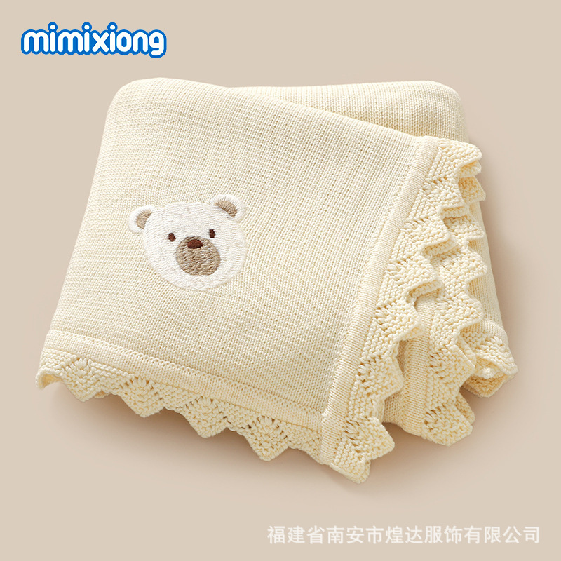 INS venta caliente primavera y otoño nuevo bebé tejido lindo oso patrón bolsa cubierta a prueba de viento para cochecitos de bebé para hombres y mujeres