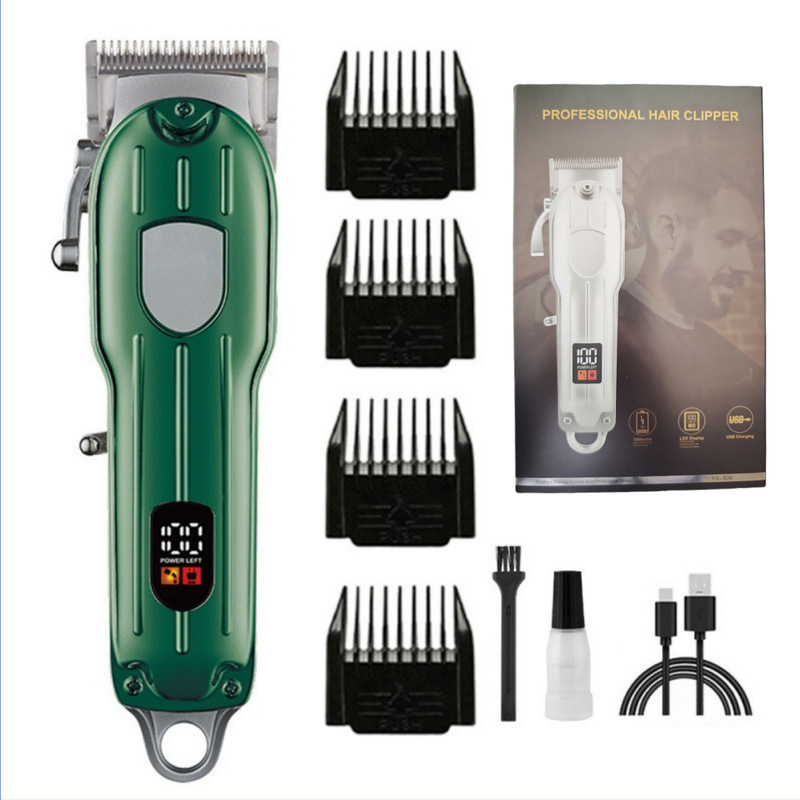 人気のステンレス鋼カッターヘッドメーカー卸売バリカンLCDデジタルディスプレイ充電式ヘアサロンプロフェッショナルバリカンの国境を越えた供給|undefined