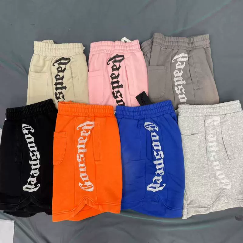 Модные винтажные шорты с вышивкой Godspeed и принтом букв на шнурке, свободные повседневные брюки унисекс