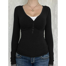 A 92008 Y2K style long sleeve tee vest ǧ���糤�� T ������