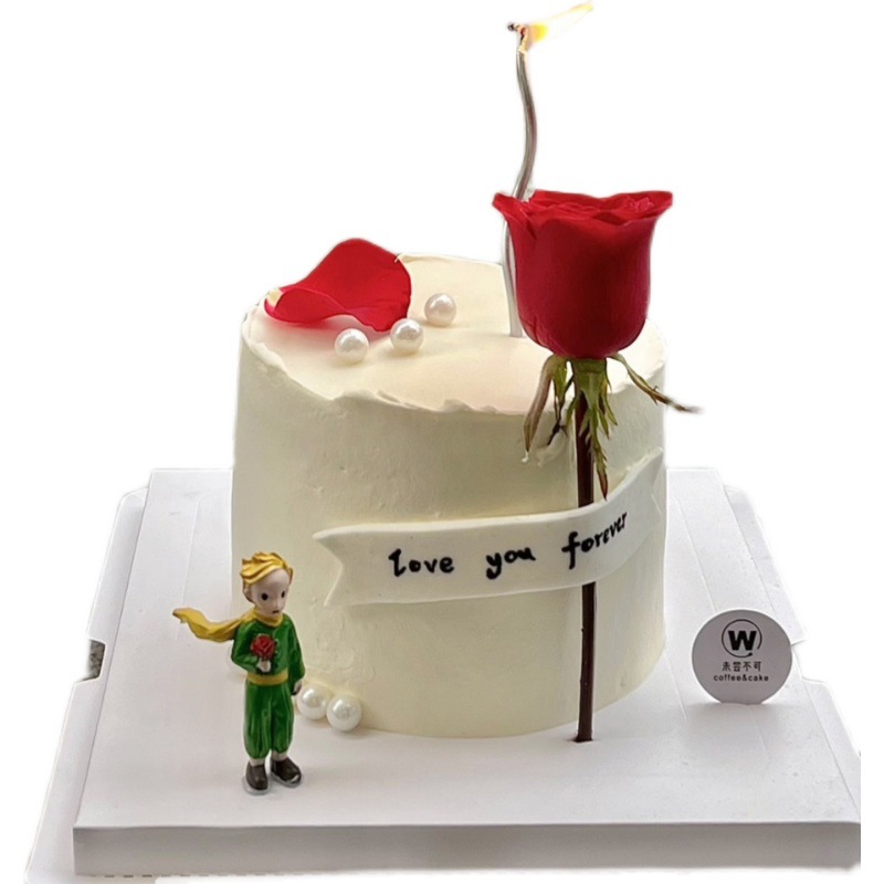 Tanabata Día de San Valentín Decoración de pasteles Decoración Rosa Principito Pareja Amor Tarjeta Confesión Complemento