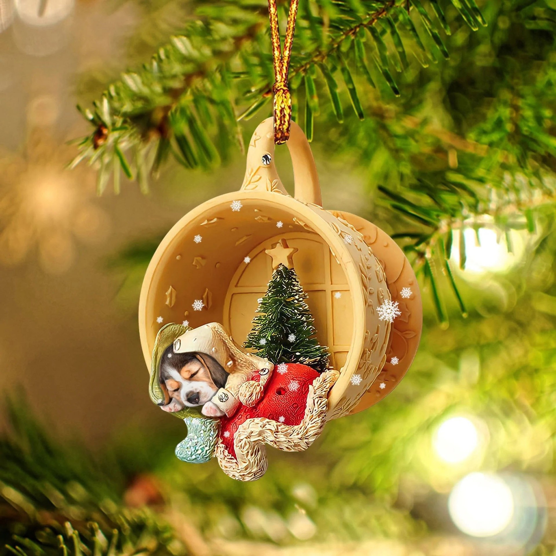 Transfronterizo nuevo acrílico taza plana perro mascota decoraciones de Navidad coche mochila adornos image 26