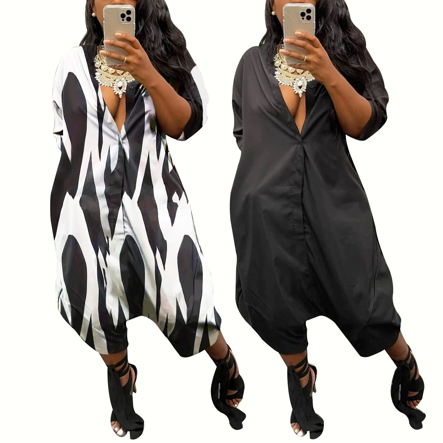 3030 трансграничная женская одежда сплошной цвет осень и зима новый кардиган свободные широкие брюки повседневные комбинезоны внешняя торговля Европа и США