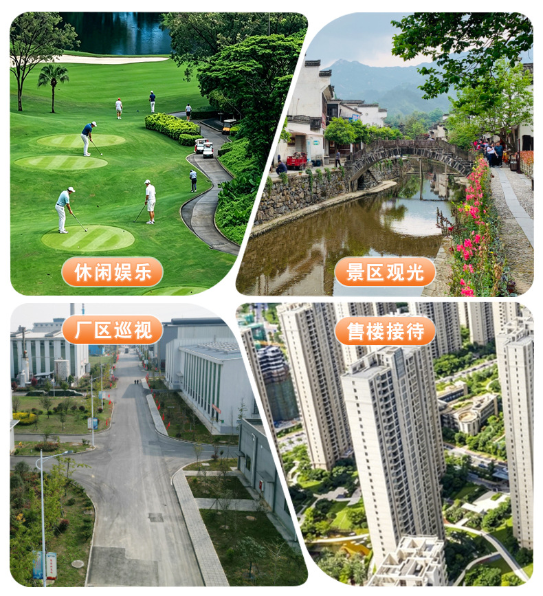 Electric Golf Carts for Export, 4-Seater and 6-Seater, Hotel and Airport Shuttles, Tourist Site Transport Vehicles