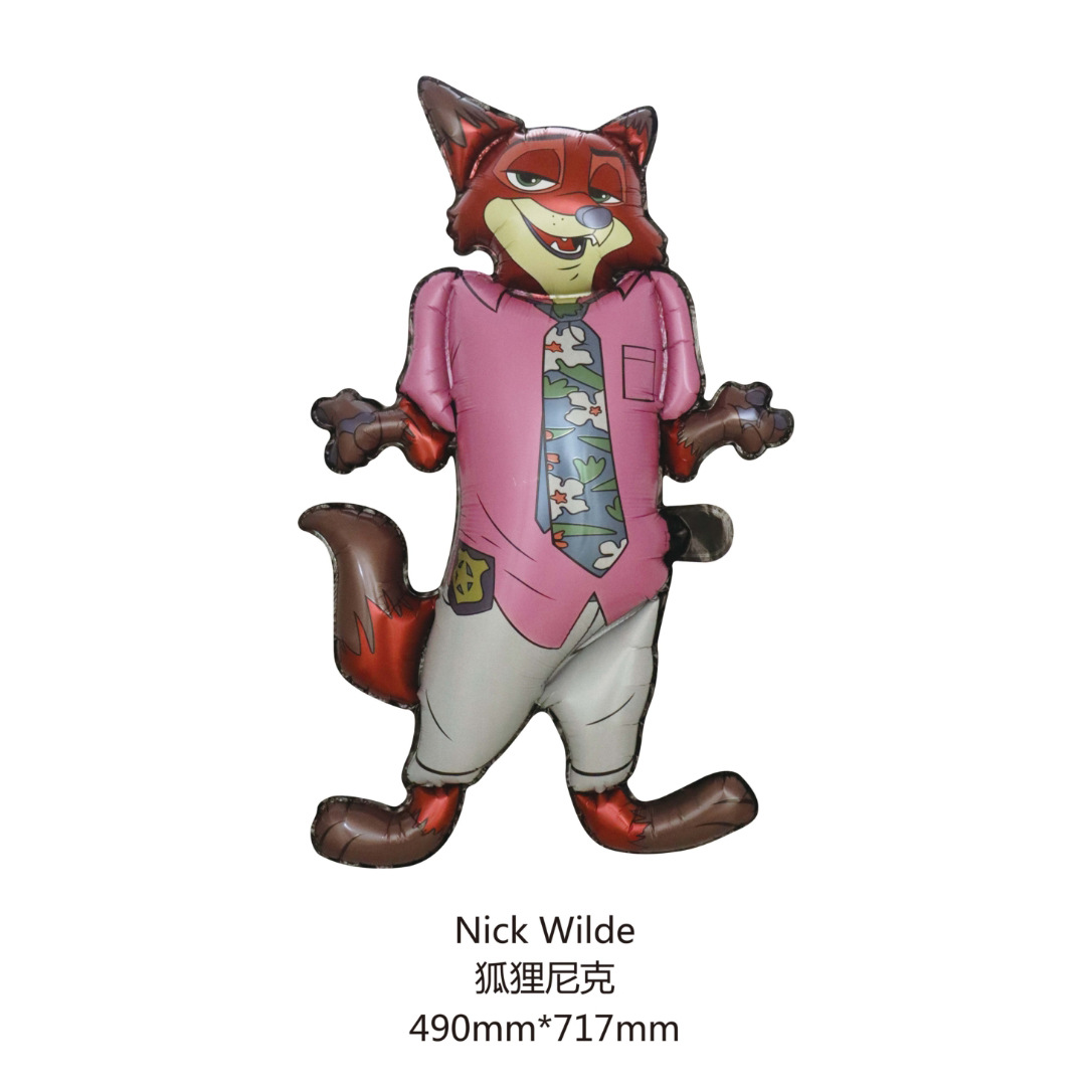Nuevo agente de policía de película de aluminio auténtico Mad Animal City decoración de la escena de la atmósfera de la fiesta de cumpleaños de los niños Zhu