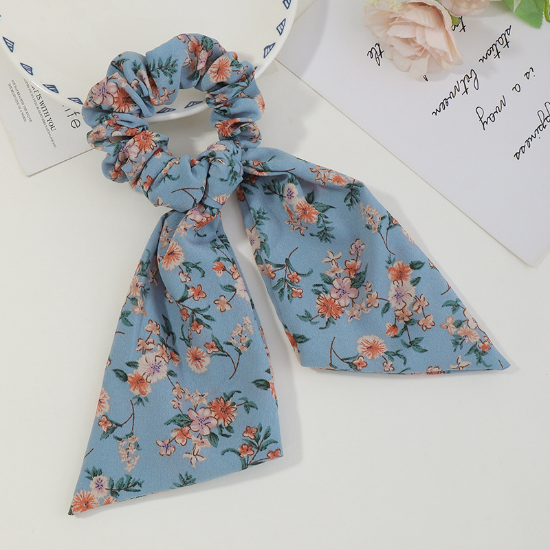 Korean Floral Contrast Color Plaid Fabric Hair Scrunchies display picture 7