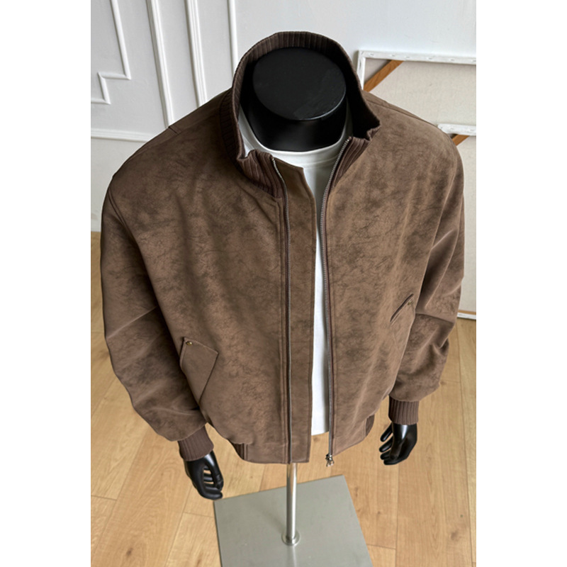 Men's new spring and autumn American-style tie-dye trendy leather jacket, loose-fitting casual outerwear, versatile top