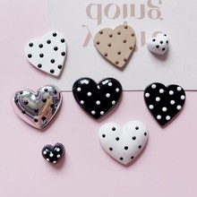 甜美波点桃心爱心diy饰品配件 手工奶油胶手机壳贴片发夹耳钉材料