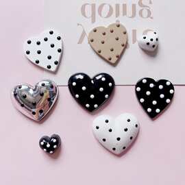 甜美波点桃心爱心diy饰品配件 手工奶油胶手机壳贴片发夹耳钉材料