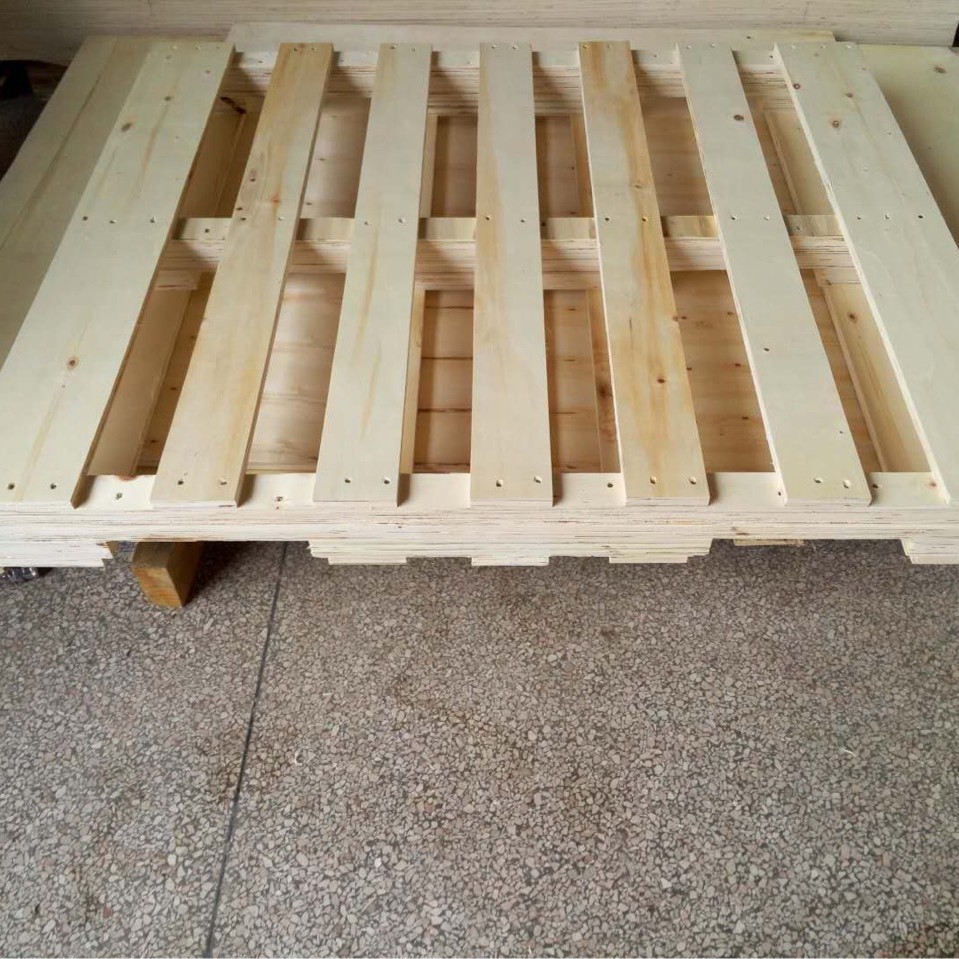 四面进叉出口川字型木托盘美标物流货运托盘免熏蒸胶合板托盘