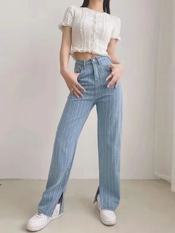 high-waisted spring new fashion loose trousers NSAC46654