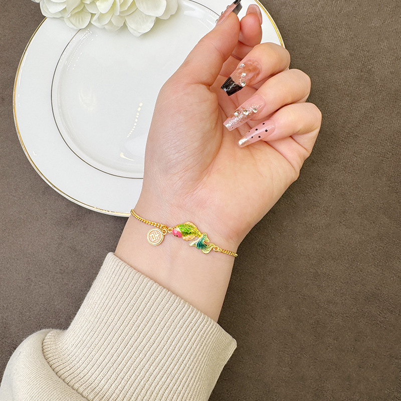 Nuevos productos de pulseras de oro de arena de Vietnam, maras redondas de maras de maras, cuerdas de carpa koi azul, joyas de alta calidad al por mayor.