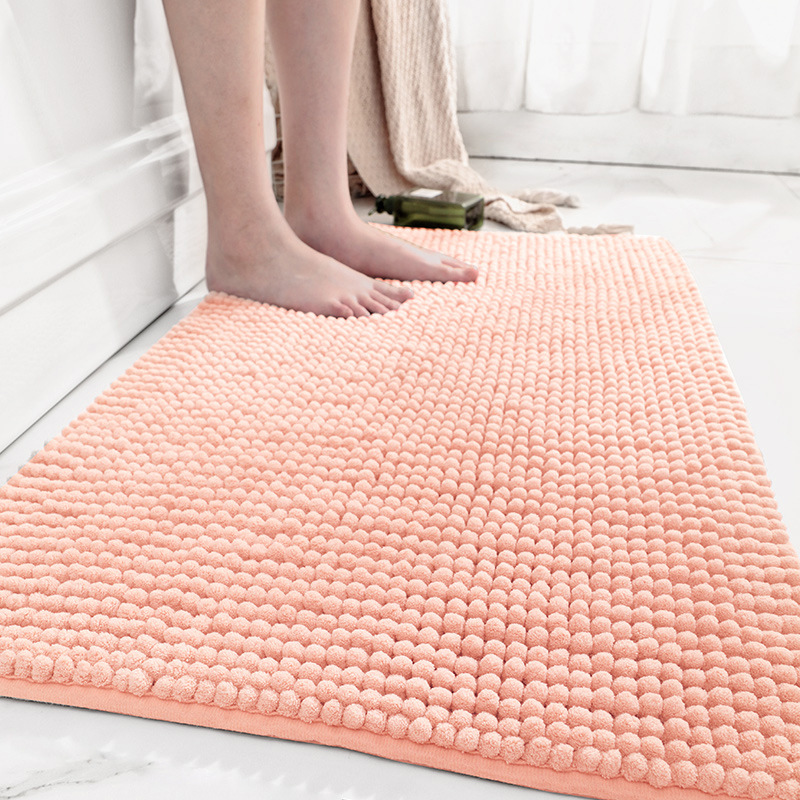 Alfombrilla de pie Alfombrilla de piso para baño Alfombrilla antideslizante gruesa de chenilla de baño simple transfronterizo, puerta del dormitorio, absorción de agua y resistencia a la suciedad