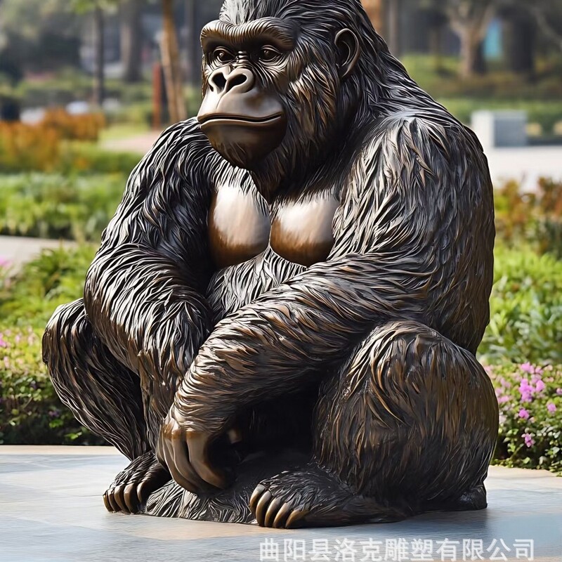 大型铸铜猩猩雕塑厂家定制装饰景观摆件乐园景区街道工艺雕塑批发|undefined