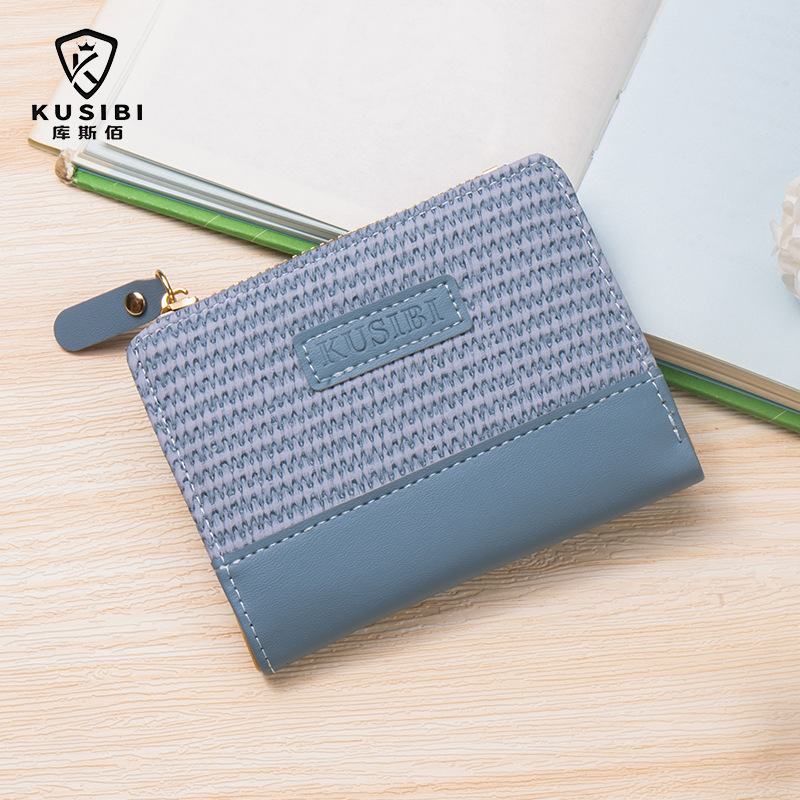 Monedero/Cartera Corto con Cremallera, Multifuncional para Tarjetas, Diseño Simple y Lindo