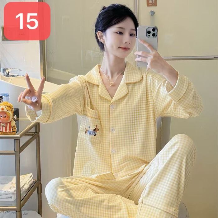 Otoño y invierno al por mayor transfronterizo explosión de doble cara de terciopelo térmico pijama de mujer dulce caricatura lindos cardigans conjunto de ropa para el hogar