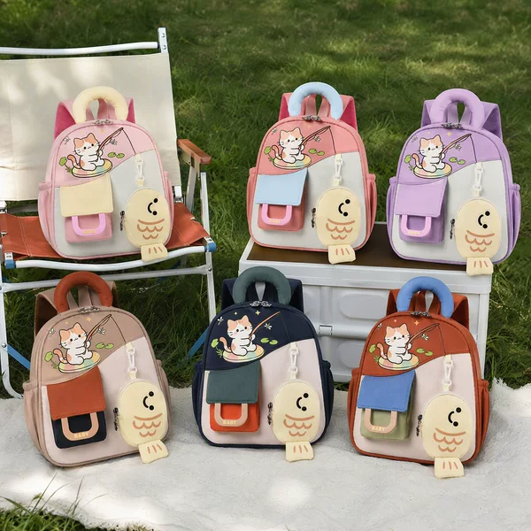 Kindergarten backpack cartoon cute baby school backpack for middle and senior class boys and girls, fun outdoor children's backpack
